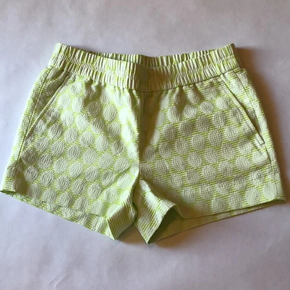 J. Crew 3" Boardwalk Suzy Circles Green White Pull-On Short sz0